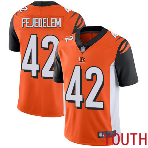 Cincinnati Bengals Limited Orange Youth Clayton Fejedelem Alternate Jersey NFL Footballl #42 Vapor Untouchable->youth nfl jersey->Youth Jersey